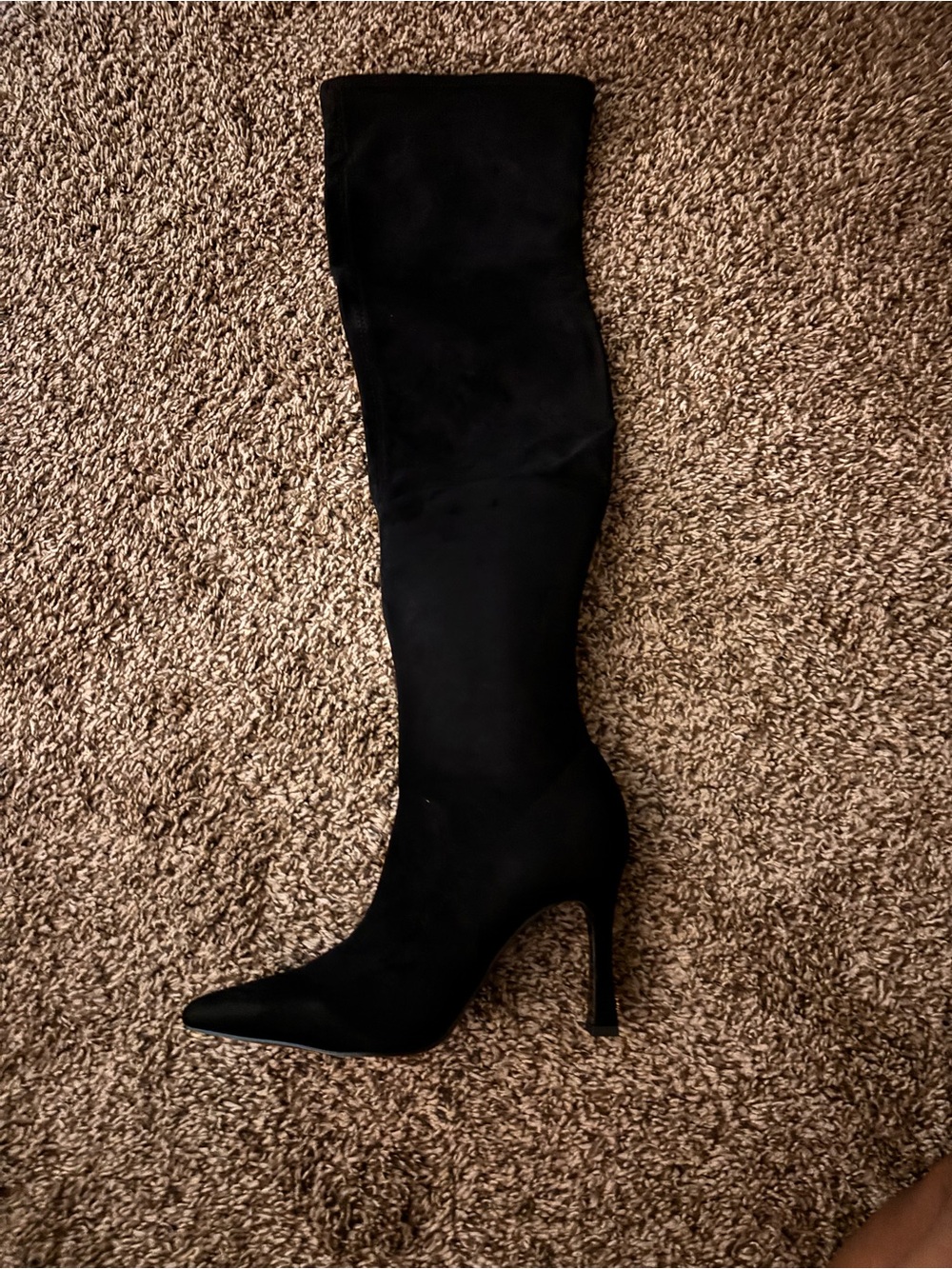 Karl Lagerfeld Black Over-the-Knee Pointed Stiletto Boots